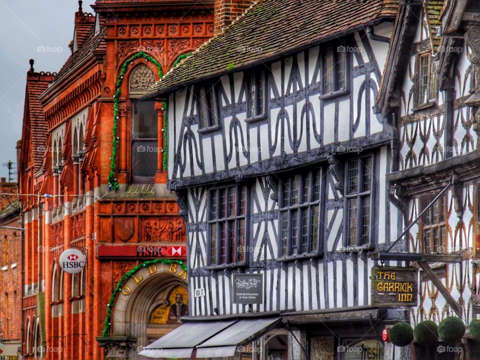 Stratford upon Avon - Tourist town famous for William Shakespeare Warwickshire in the English Midlands England UK  - Streets