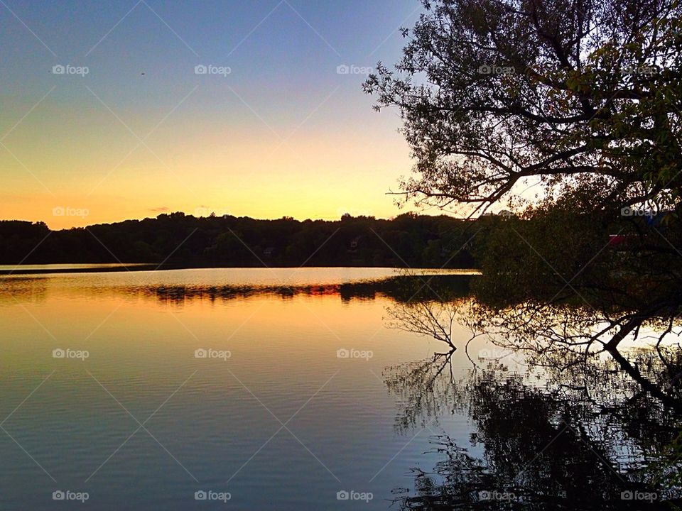 Sunset over SpyPond 