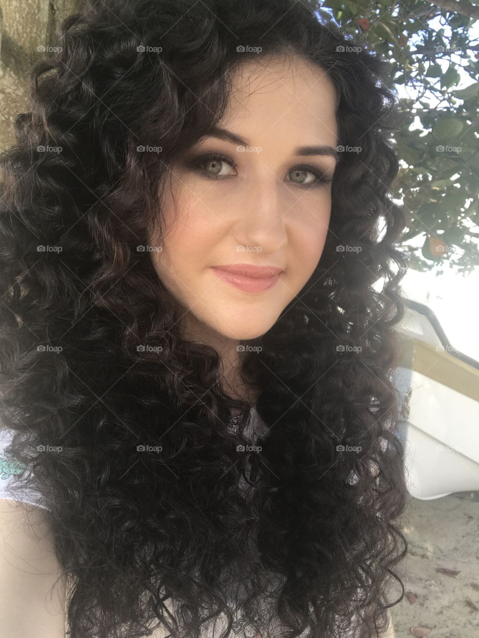 Beautiful girl with curly hair
