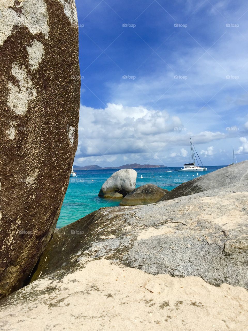 Rocks and beach of tortola island