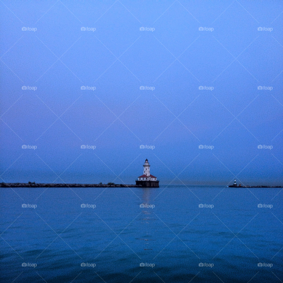 sky lake reflection lighthouse by proxyuid