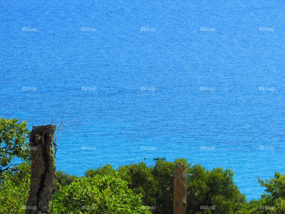 Blue sea view in Corsica island