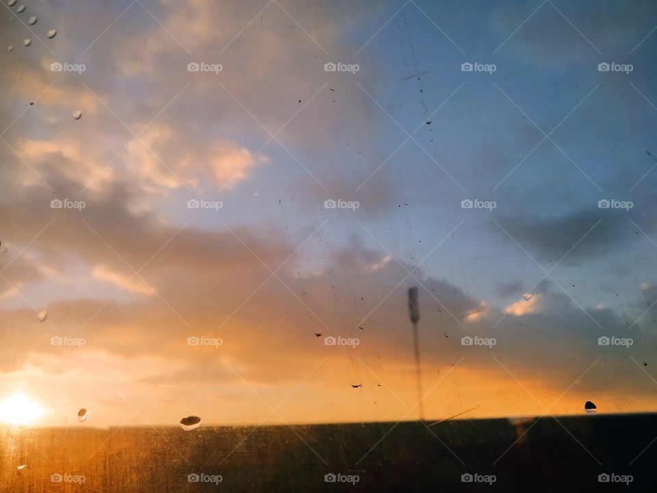 sky from the train window