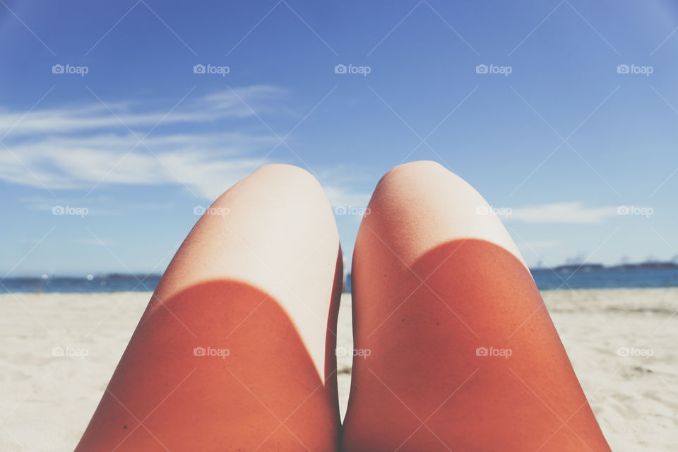 Laying down at the beach