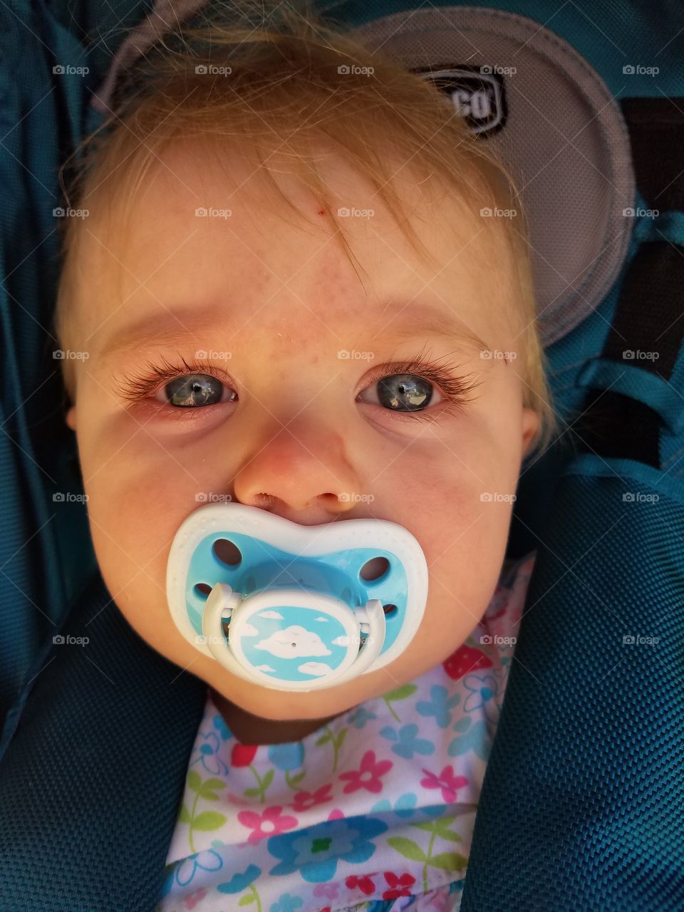 Portrait of baby with pacifier