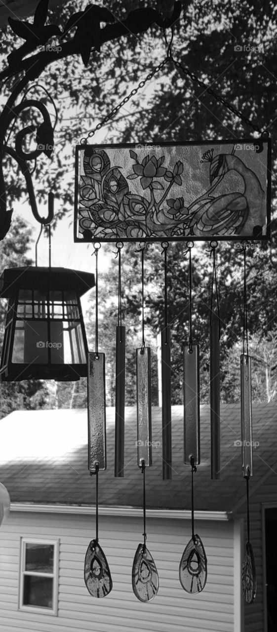 peacock wind chimes