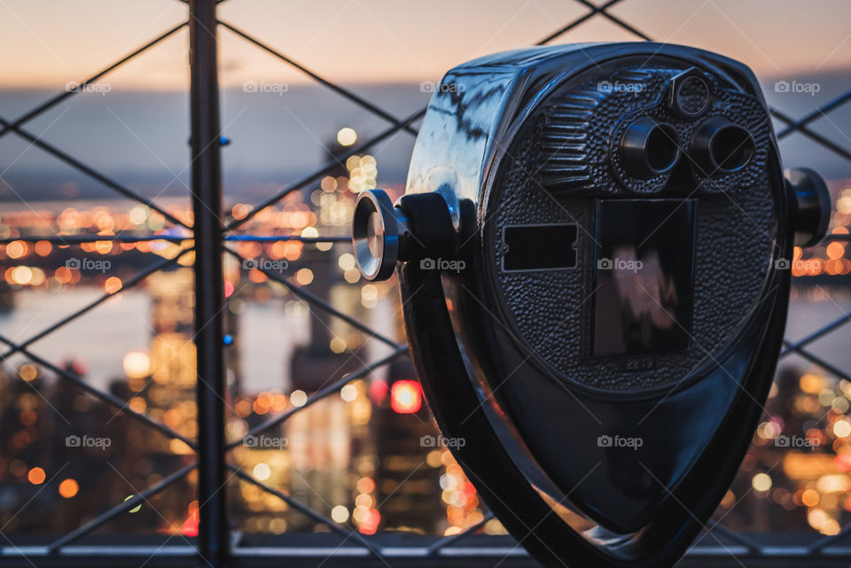 Holiday sunset panorama from an high point of view in the city