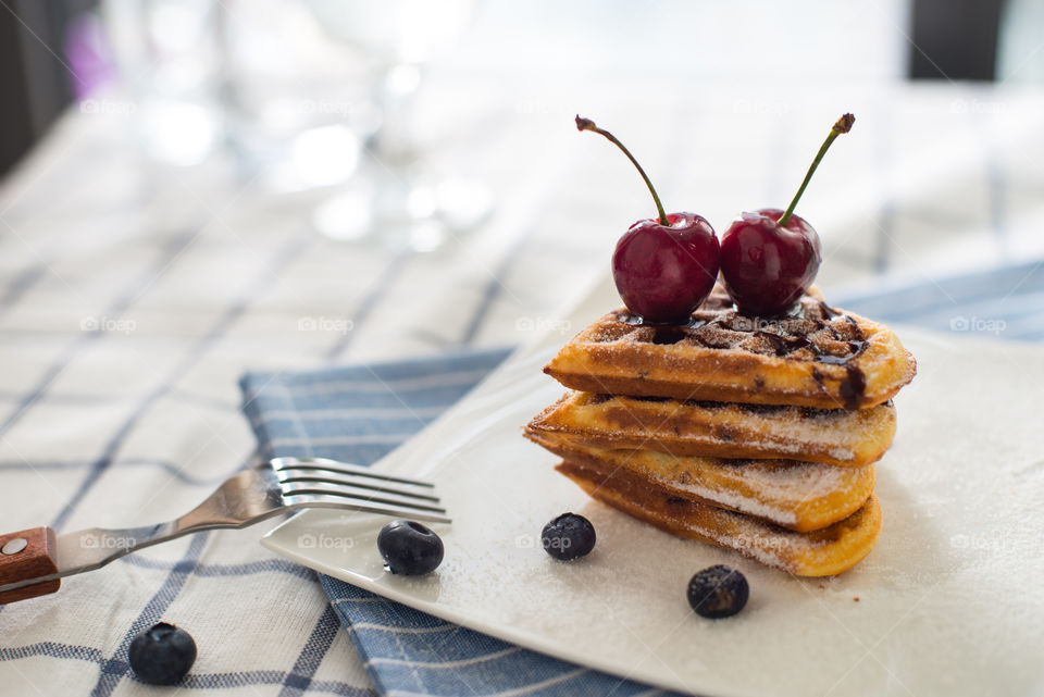 These waffles with cherries will blow your mind