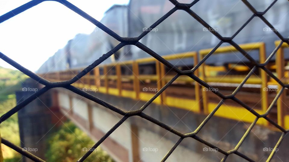 Train of iron behind bars