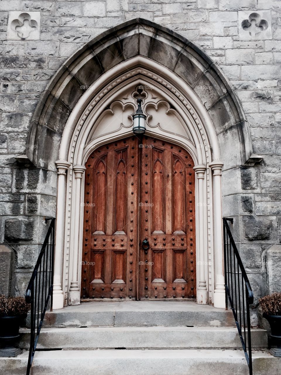 Church Doors. Catholic Church in Vermont. 