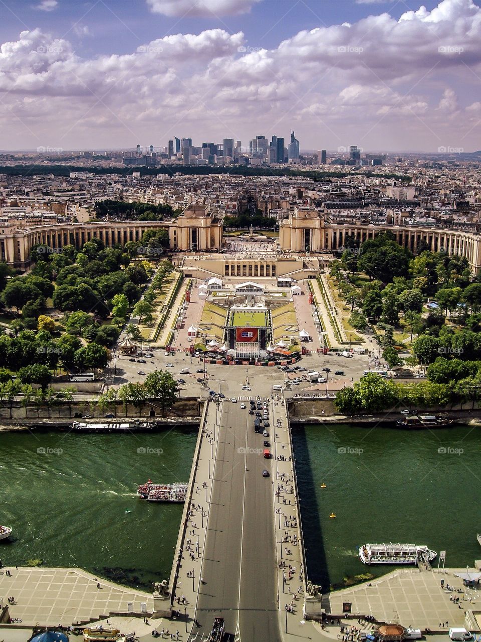 High angle view of bridge over Seine river