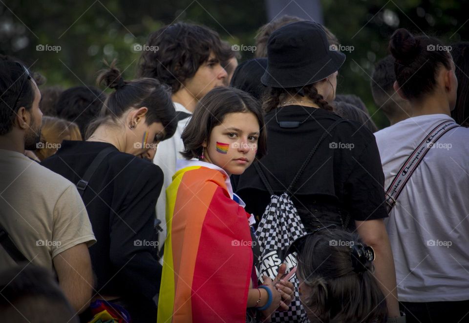 People in the Pride festival