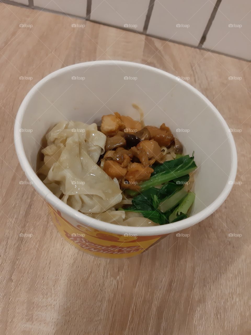 Asian food named chicken noodles