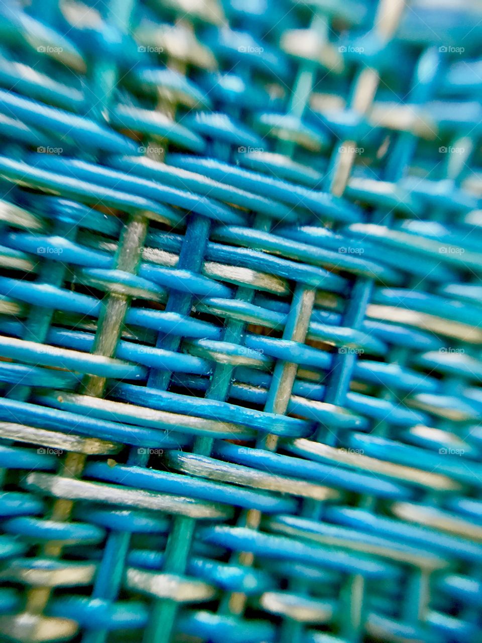 Turquoise and gold woven acrylic mesh