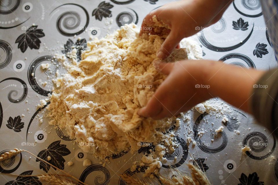 Kneading bread dough