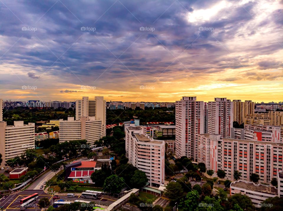 Sunset view in the city