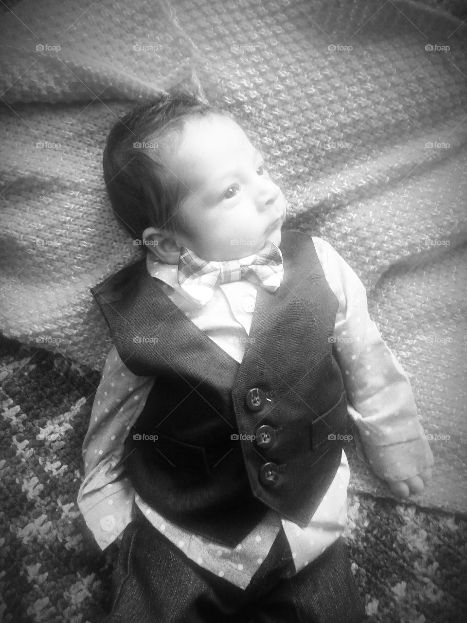 Suited up and ready for His 1 Month Photo.