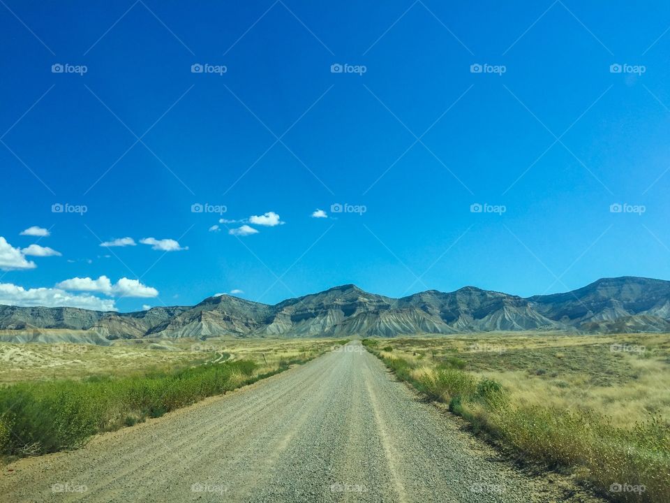 Long Road Blue Sky. Heading into the mountains in Grand Junction Colorado