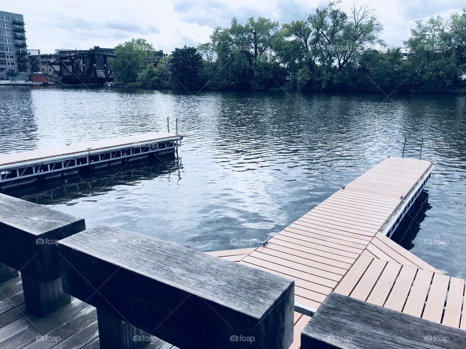Boating docks for yachts and boats in downtown Milwaukee, Wisconsin. Photo can be used for digital or print. Photos taken with iPhone 8.