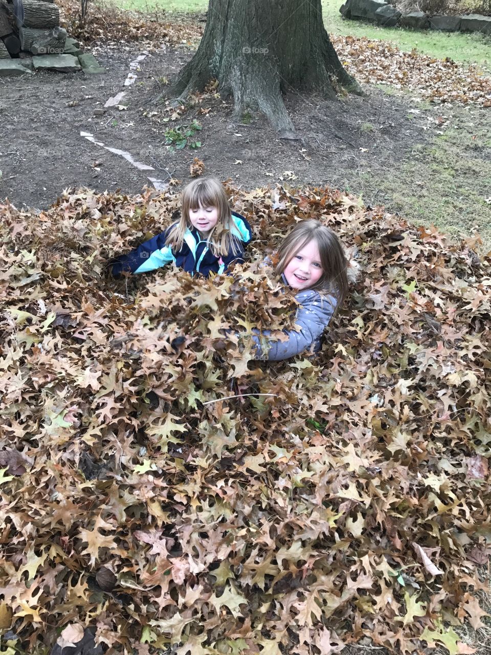 Playing in the leaves!