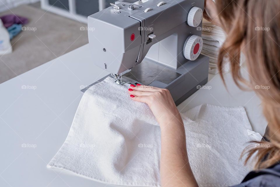 woman sewing