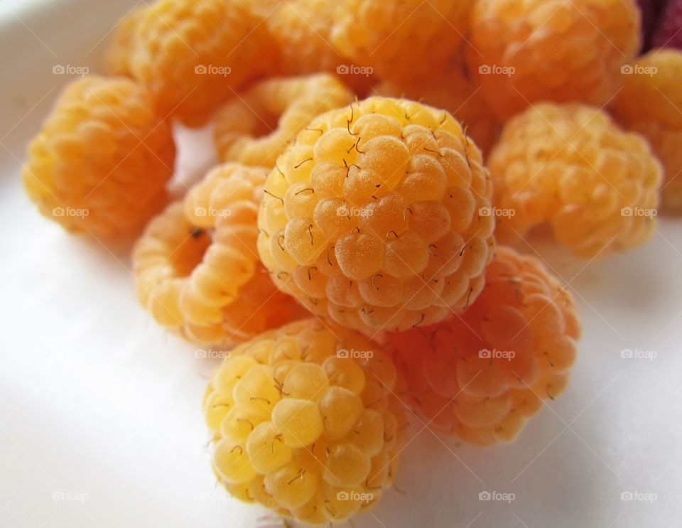 Beautiful yellow raspberries 