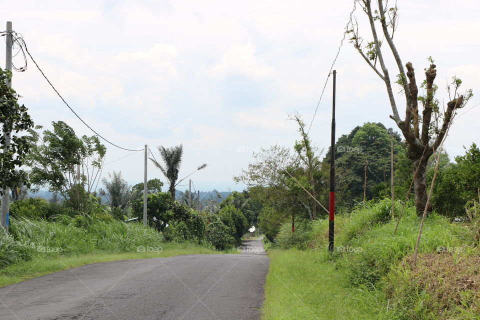 road towards the bali volcano