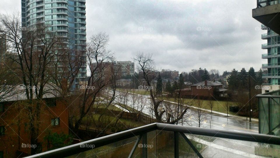 dull weather skyscraper apartment