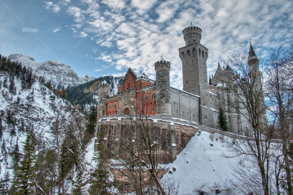 Neuschwanstein Castle in winter