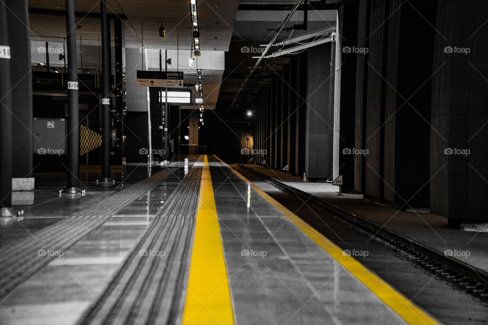 Yellow Line at Train station