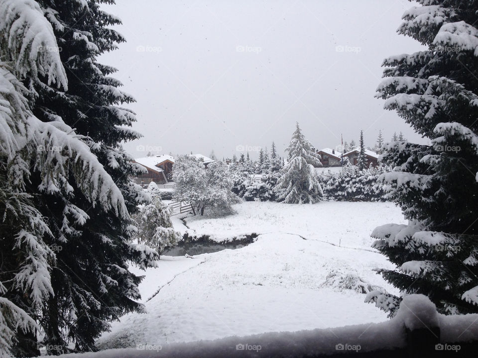 snowing and foggy verbier by swisstraveler