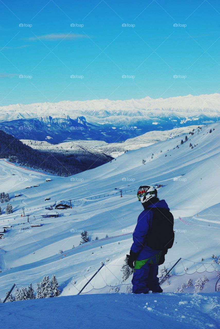 man in mountains