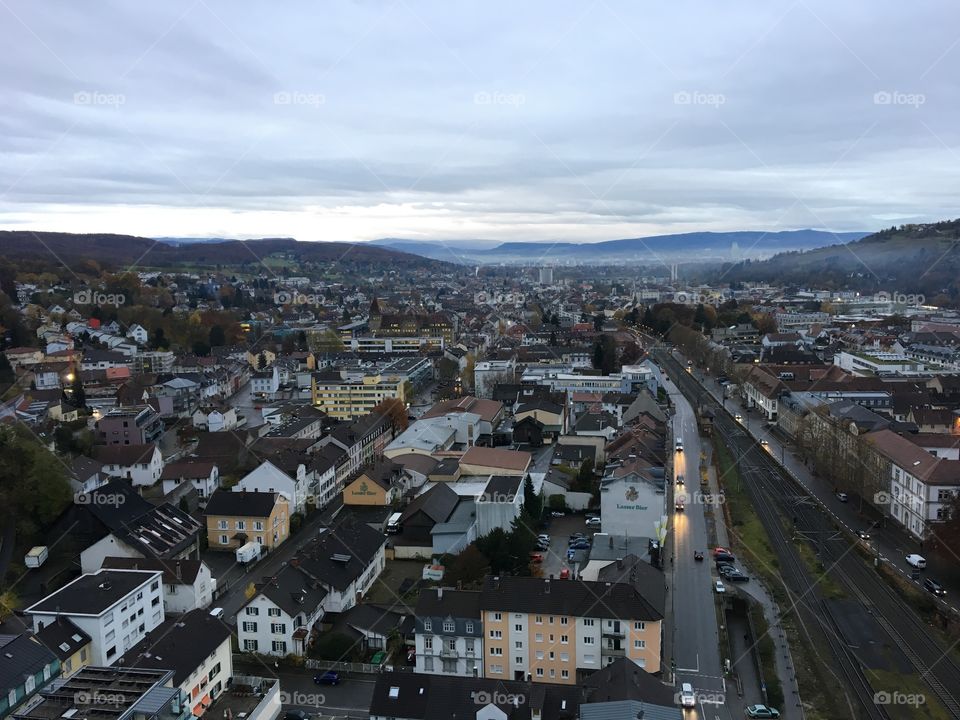 City view and interesting fog in the distance 