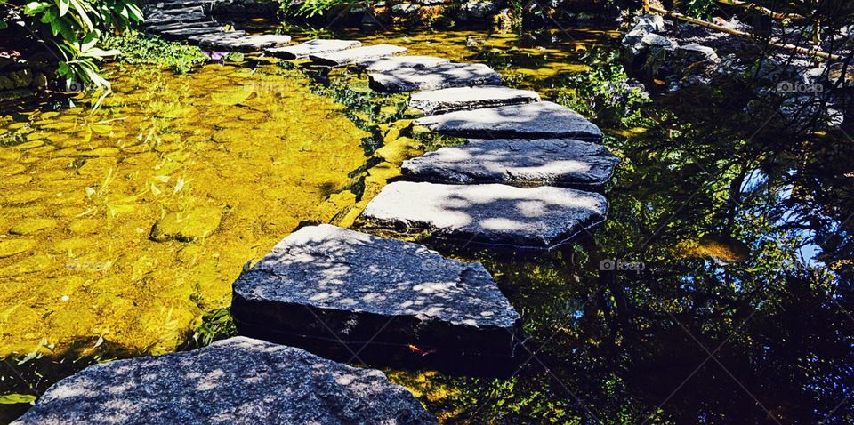 Stone path on water 
