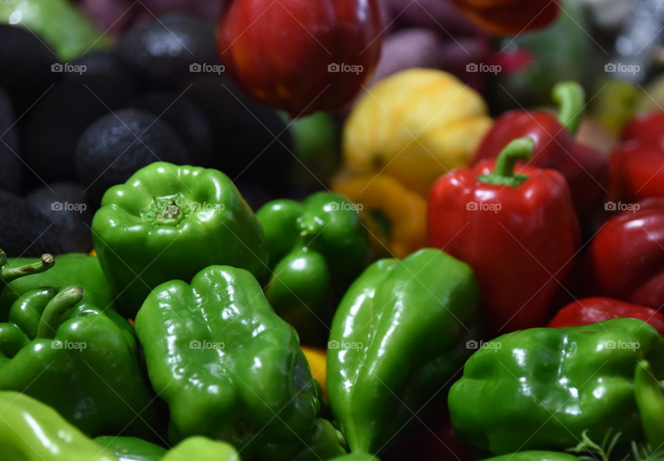 food, fresh fruit, close, market, colors, vegetable,  paprika red yellow green