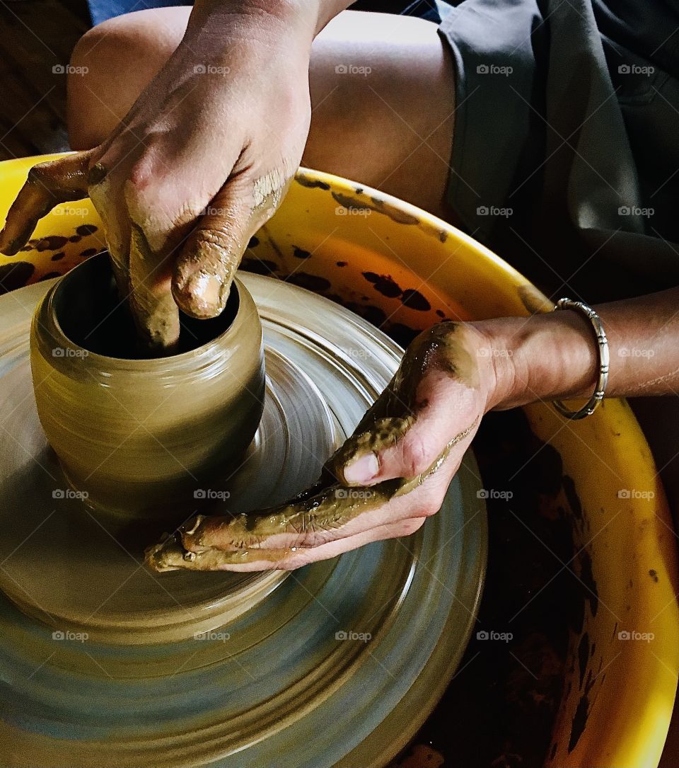 Pottery making on vocation 