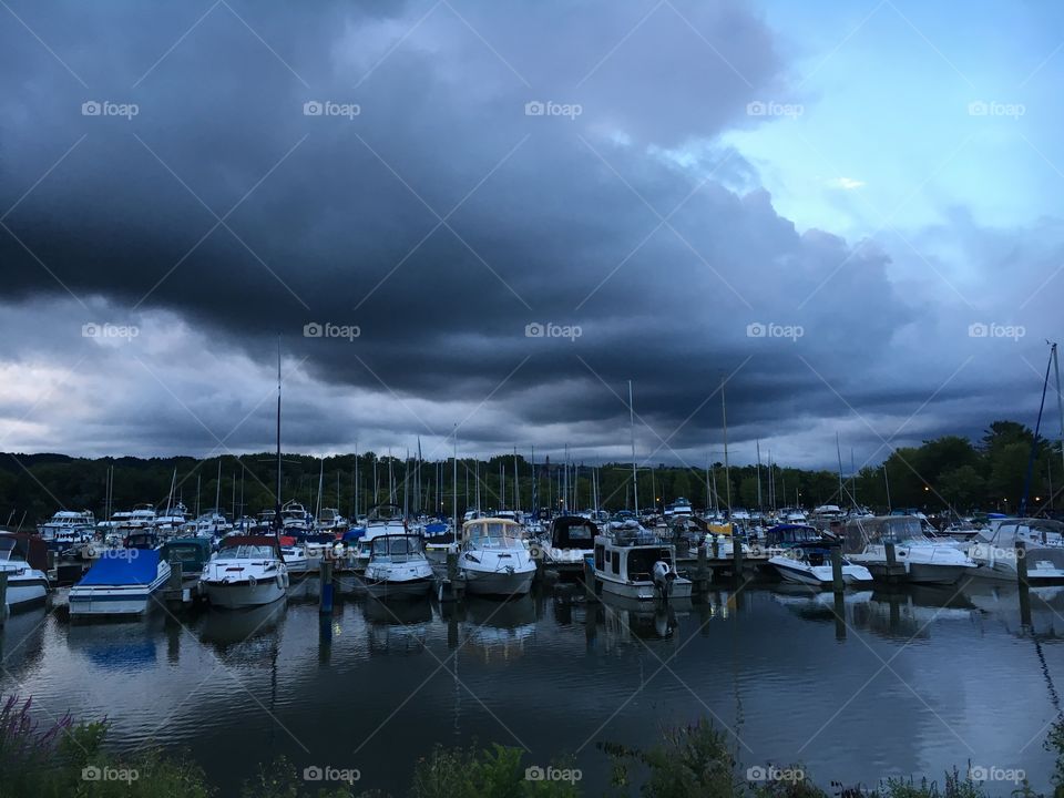 Storm over the marina