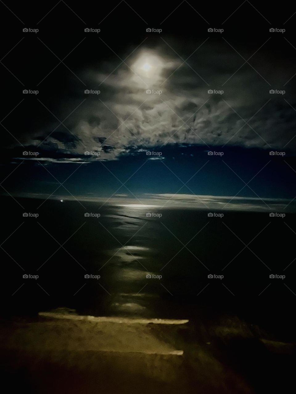 Moon Set over the Ocean