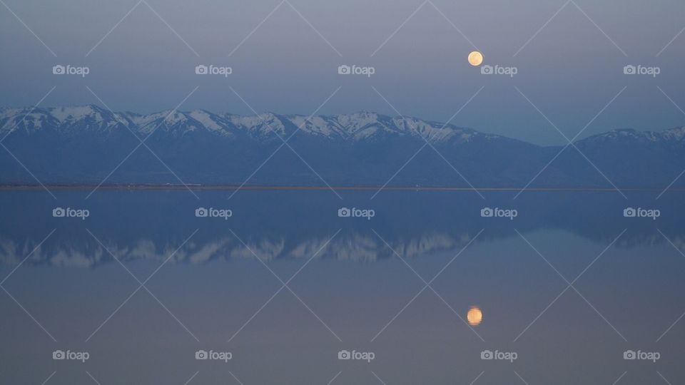 Utah mountains moonrise