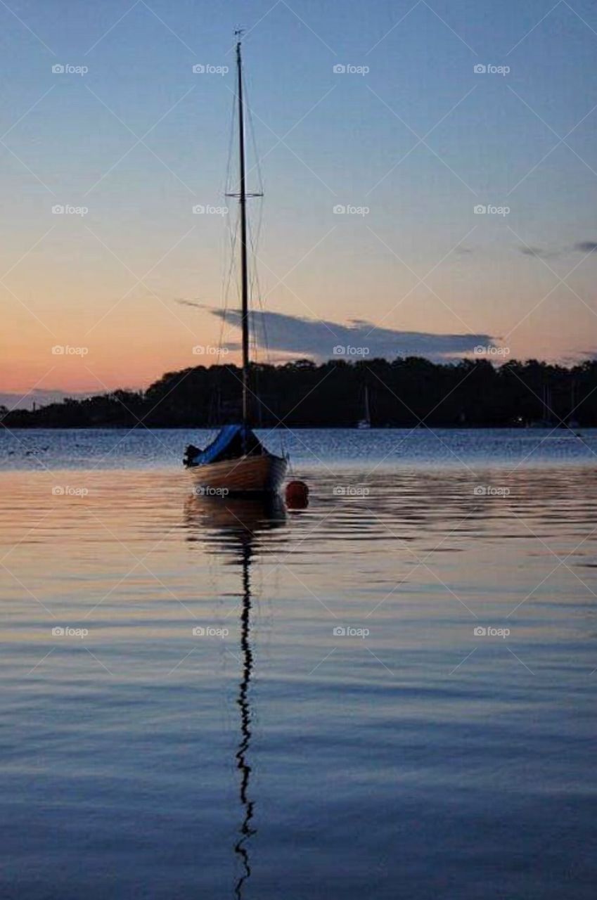 Boat in sunrise