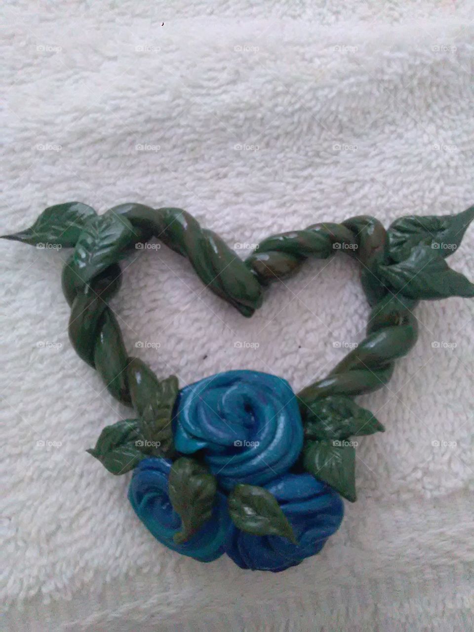 Clay Creations   Wreath Heart with Flowers