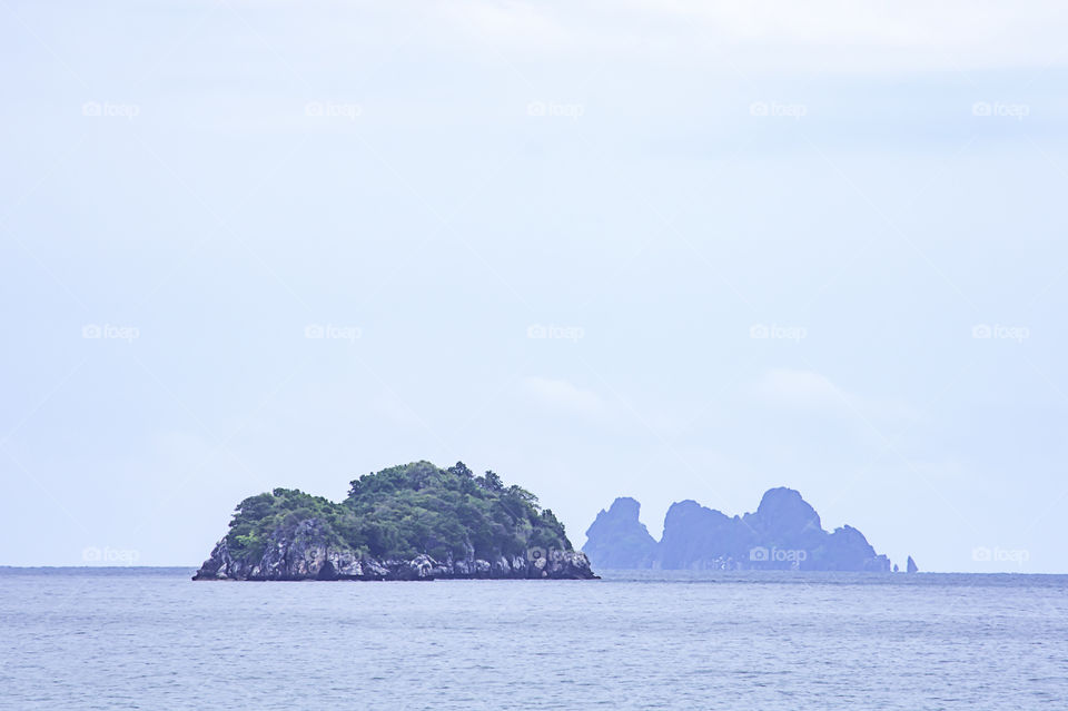 The beauty of the sky In the sea and island at Chumphon in Thailand.