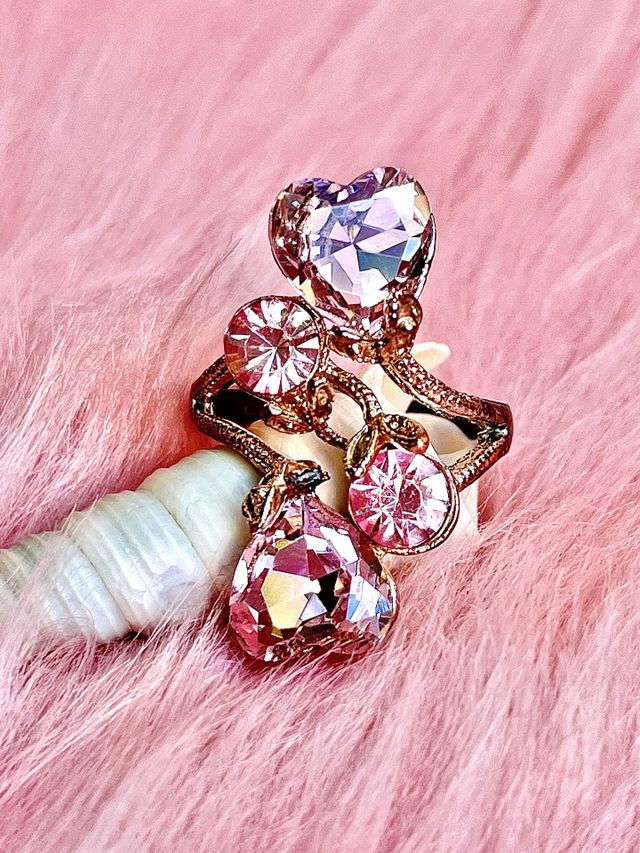 Pink Hearts Ring