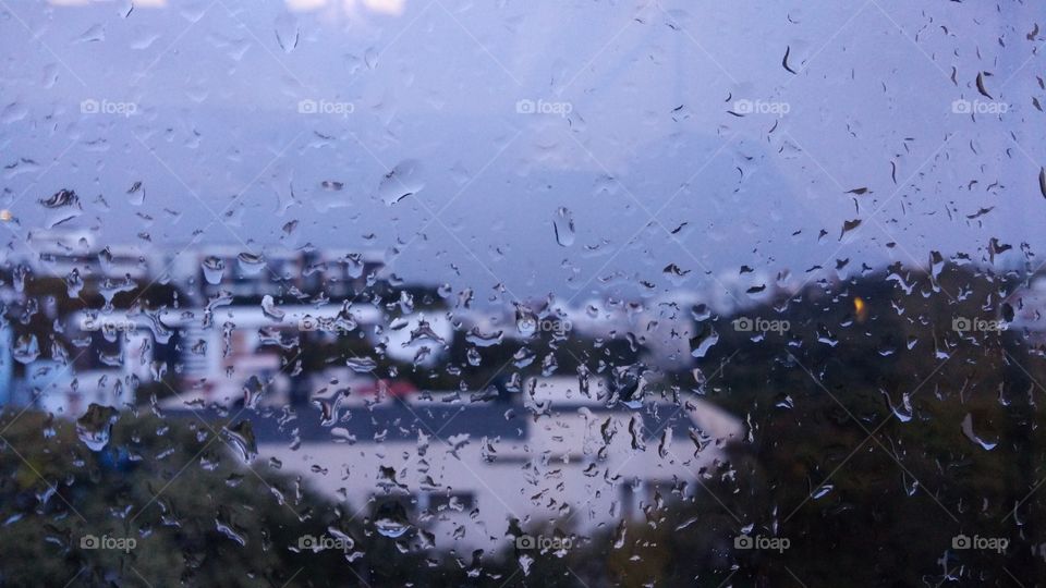 Rain drops on windows glass