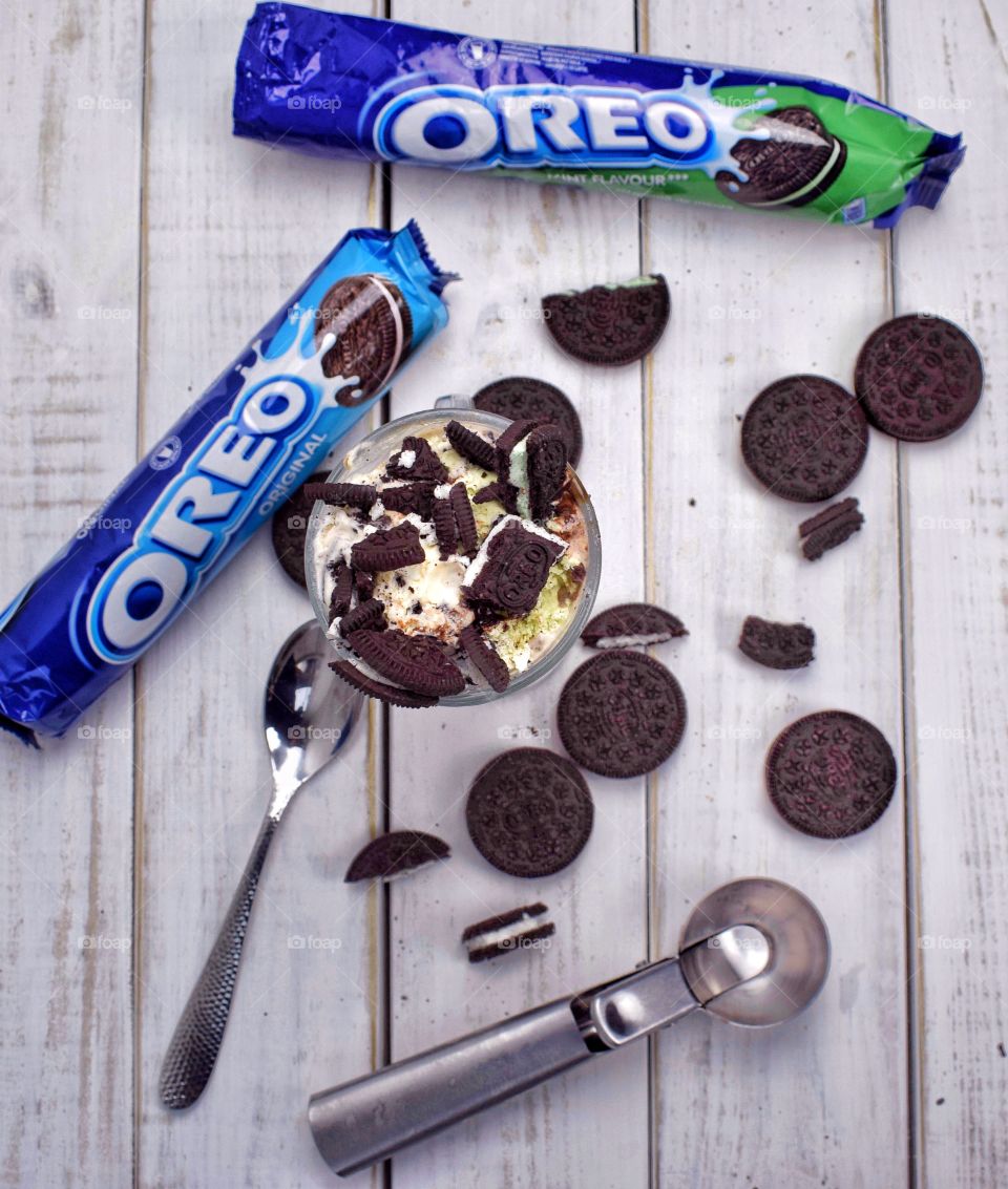 Ice cream and Oreos 