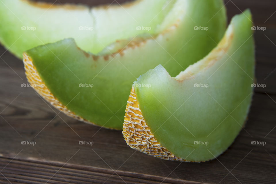 Yellow melon slice.