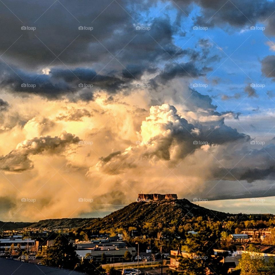 Dramatic clouds over the Castle Rock