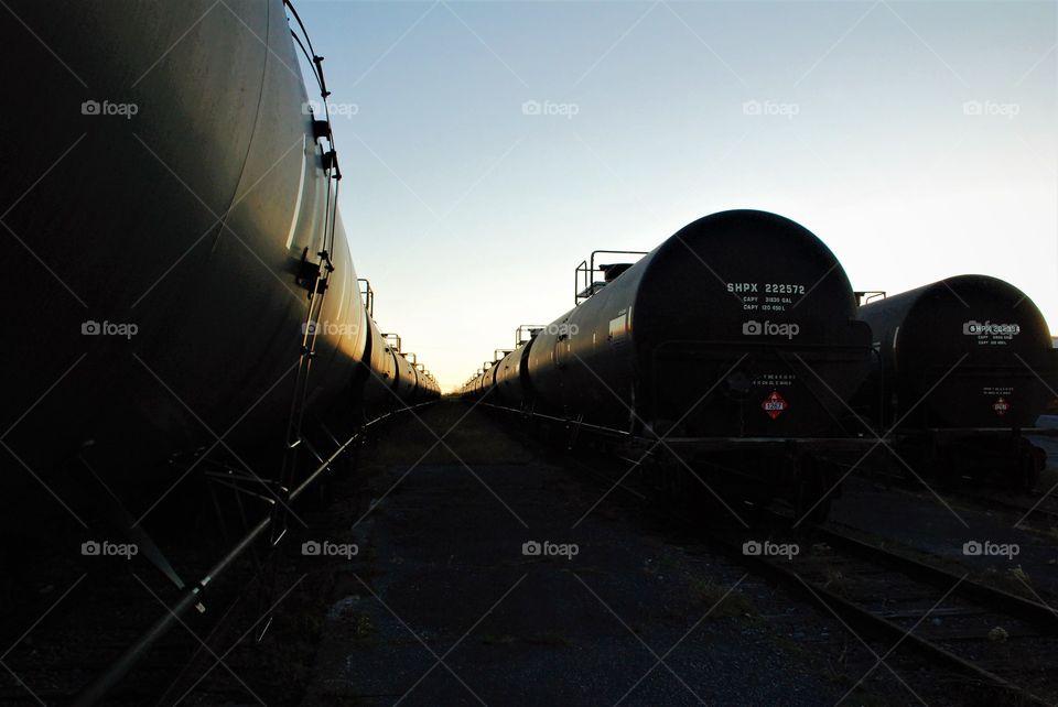 Rail tankers waiting to be utilized.