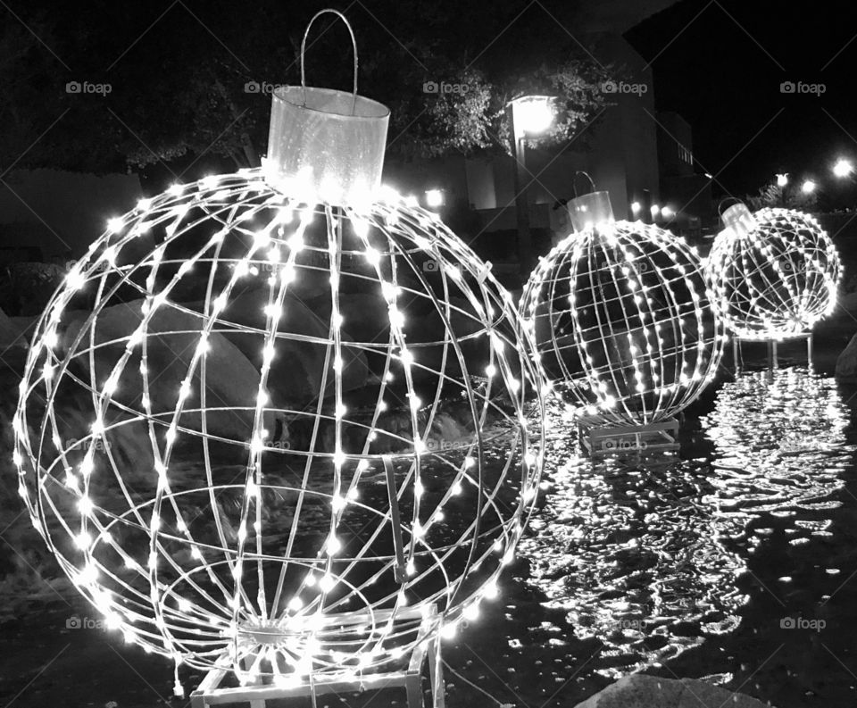 Christmas decorations pond