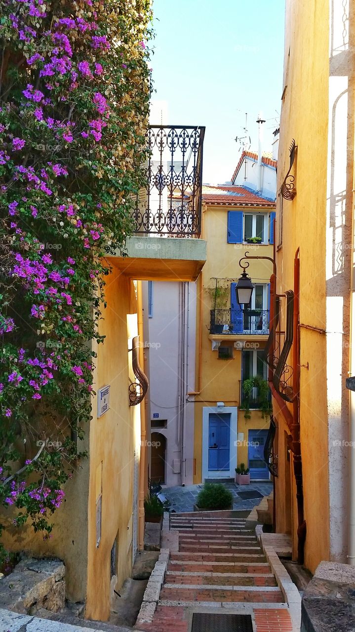 colorful streets of Cannes, France.